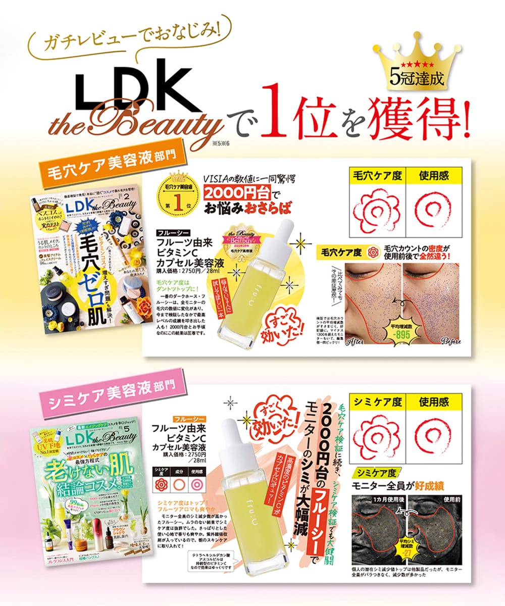 日本藥妝店必買推薦|LDK毒舌雜誌評選值得購入的fru:C 維他命C高濃度多果粹精華 - 第10張圖 日本藥妝店必買推薦|LDK毒舌雜誌評選值得購入的fru:C 維他命C高濃度多果粹精華
